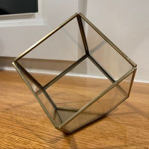 Geometric modern gold and glass terrarium/bowl
